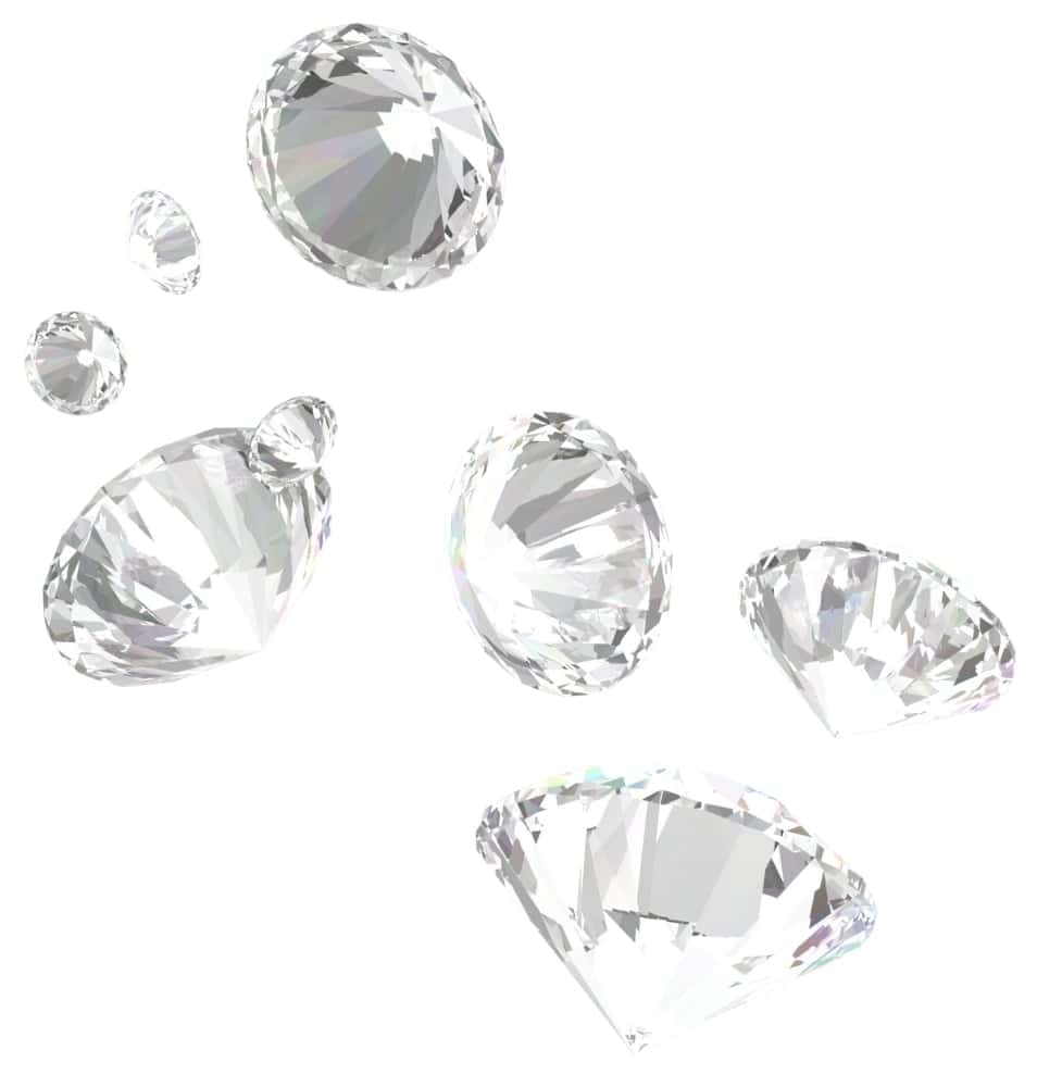 Selection of loose diamonds of different sizes ready for valuation